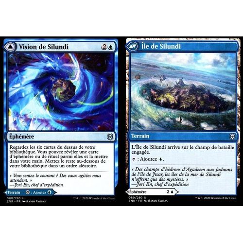 Vision De Silundi / Île De Silundi - Mtg - Renaissance De Zendikar - U - 80/280 Recto/Verso