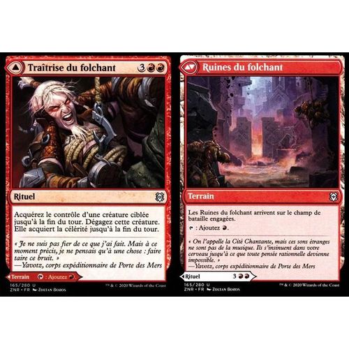 Traîtrise Du Folchant / Ruines Du Folchant - Mtg - Renaissance De Zendikar - U - 165/280 Recto/Verso