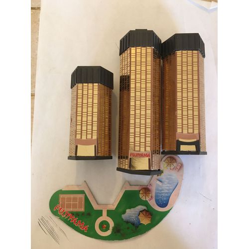 Lot De 3 Batiments Et Base De Loisirs Fujiyama Pour Jeu Hotel Mb 1986