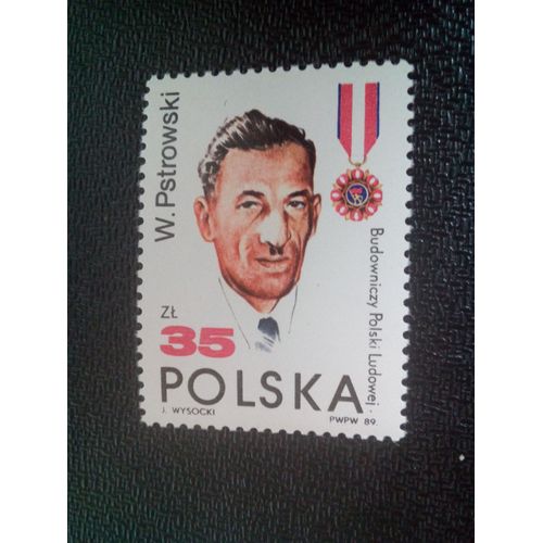 Timbre Pologne Yt 3015 Wincenty Pstrowski (1904-1948) Mineurs 1989 ( 51004 )