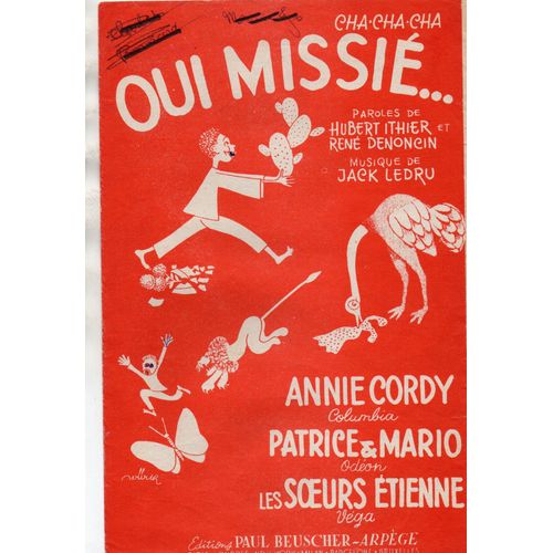 Partition De Musique Cha Cha Cha - Oui Missie - Annie Cordy - Columbia