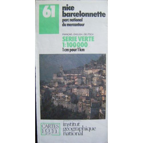 Carte Ign N°61 -Nice-Barcelonnette