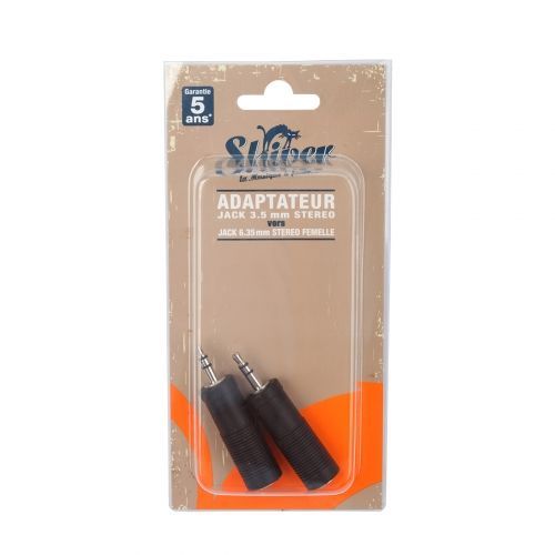 Adaptateur 2x 6,35mm Femelle / 3,5mm Stéréo
