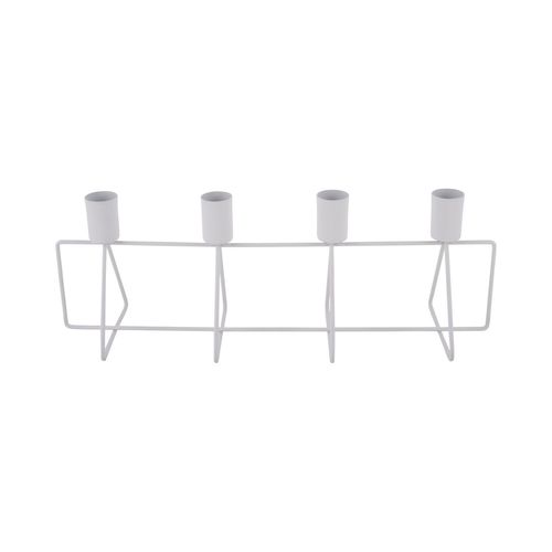 Bougeoir design métal Row - L. 40 cm - Blanc