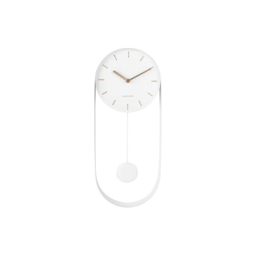 Horloge à balancier pendulum design Charm - H. 50 cm - Blanc