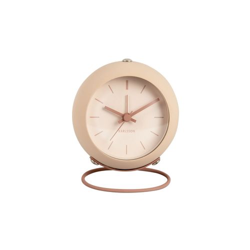 Réveil rond effet flottant - Diam.9,5 cm - Beige Sable