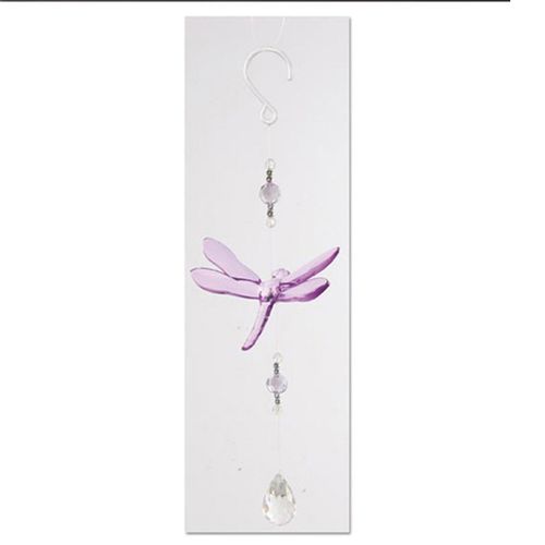Suspension décorative libellule en acrylique - Violet