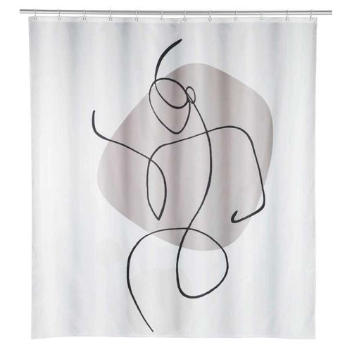 Rideau de douche Silhouette 180 x 200 cm - Blanc et gris