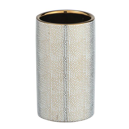Gobelet de salle de bain design Nuria - Blanc et doré