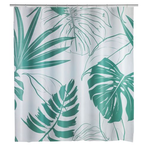 Rideau de douche exotique Brasil - PEVA - 180 x 200 cm - Vert d'eau