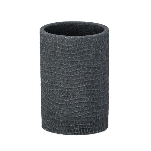 Gobelet de salle de bain design craquelé Peanut - Gris anthracite