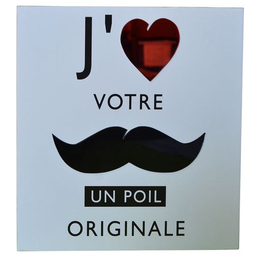 Cadre imprimé Mystery - 24 x 24 cm. - J'aime votre moustache