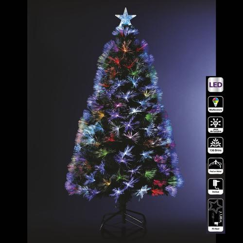 Sapin de Noël artificiel à LED multicolores Bouquet - H. 120 cm - Vert