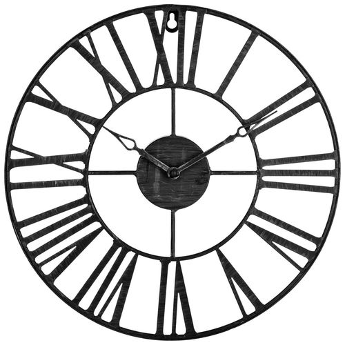 Pendule en métal Vintage - Diam. 36 cm - Noir