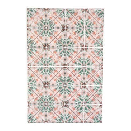 2 stickers Mosaic 20 x 30 cm - Rose et vert
