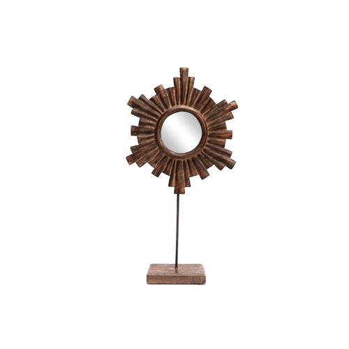 Miroir en bois ethnique Kaya - L. 27 x H. 46 cm - Marron