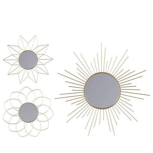 Set de 3 miroirs Gold Home - Doré