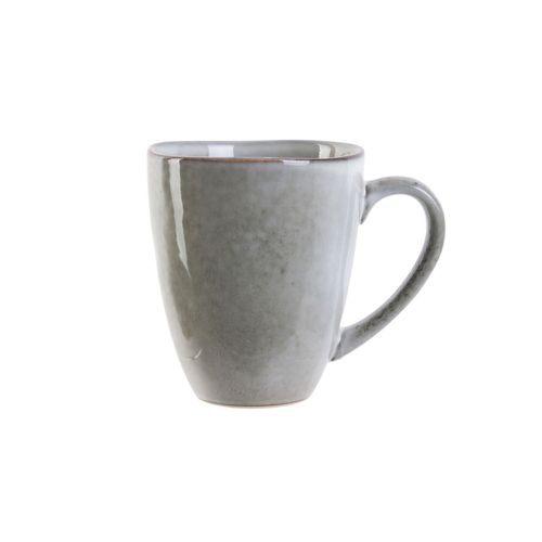 2 Mug En Céramique - 300 Ml - Gris Et Bleu