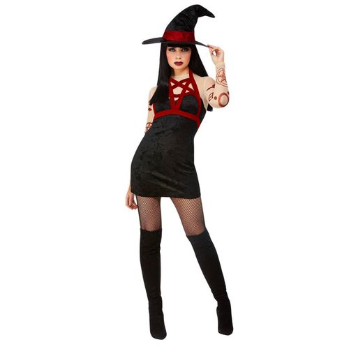 Déguisement Sorcière Satanique Noire Sexy Femme - Taille: Xs