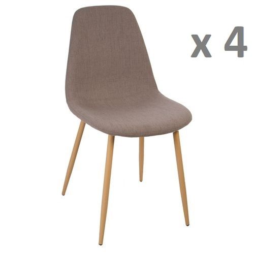 Lot De 4 - Chaise Design Scandinave Roka - Taupe