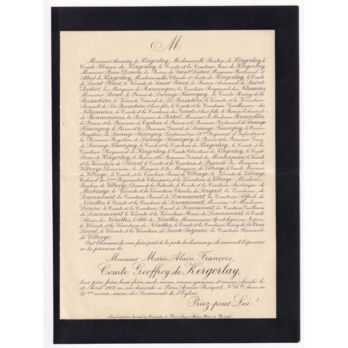 Comte Geoffroy De Kergorlay Baron De Saint-Didier Marquise De Rancougne Raymond Des Nétumières Prince De Luscinge Faucigny Henri De La Bassetière