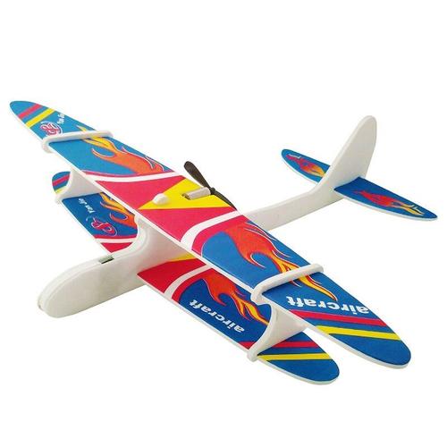 Amusingtao Modèle d'avion télécommandé électrique planeur aérodynamique jouet éducatif en mousse condensateur pour enfants bricolage amusant orange 