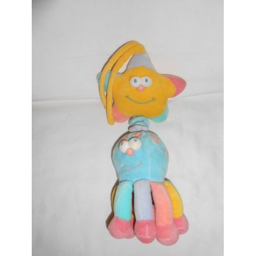 Pieuvre Étoile Doudou Musical Vert Orange Jaune Violet Rose Bleu Boite A Musique Jollybaby Jolly Baby