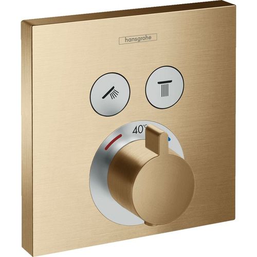 Set de finition pour mitigeur thermostatique encastré avec 2 fonctions, Bronze brossé (15763140)