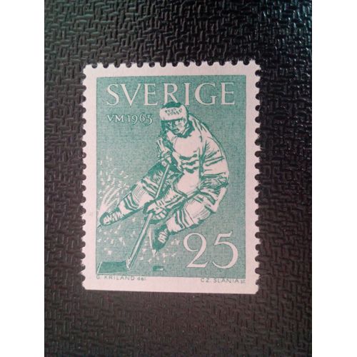 Timbre Suede Yt 501b Hockey Sur Glace 1963 ( 61004 )