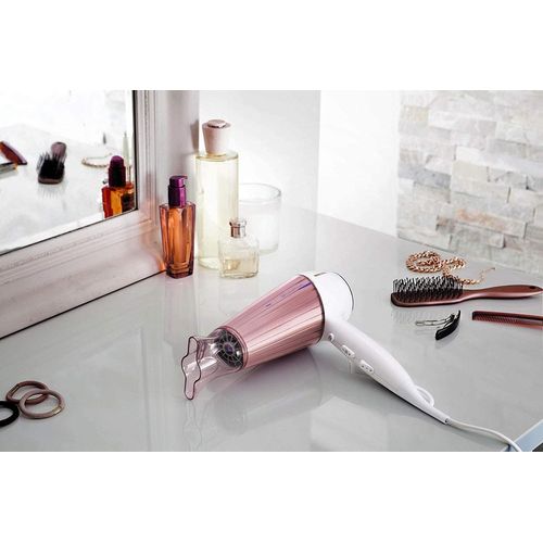 Sèche Cheveux Avec Fonction Ionique Rose Blanc