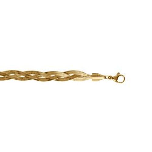 Bracelet Acier Doré Tresse Miroir 16+4cm