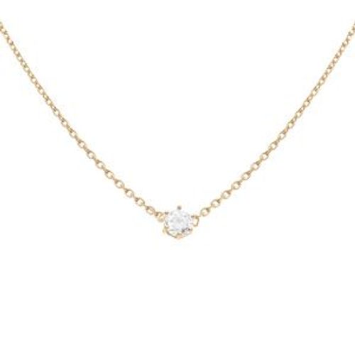 Collier Plaqué Or Oxyde Blanc 4mm Sertis 6 Griffes 38+4cm