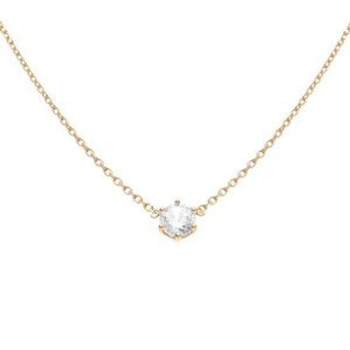 Collier Plaqué Or Oxyde Blanc 5mm Sertis 6 Griffes 38+4cm
