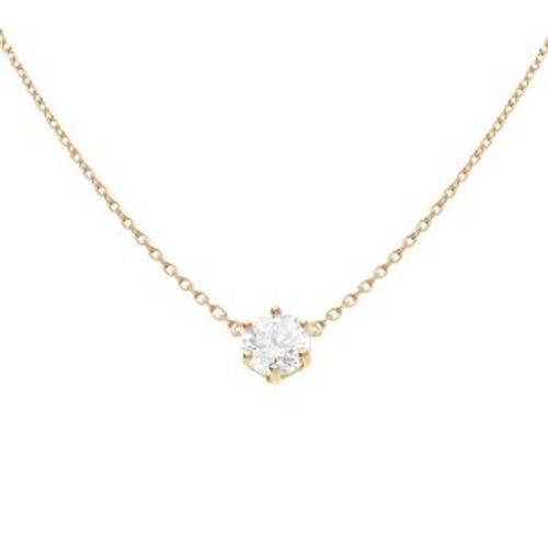 Collier Plaqué Or Oxyde Blanc 6mm Sertis 6 Griffes 38+4cm