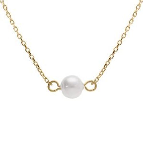 Collier Plaqué Or Perle De Culture D'eau Douce 40+4cm