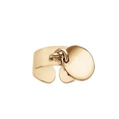 Bague Plaqué Or 7mm Lisse Anneau Pastille Ronde 13mm