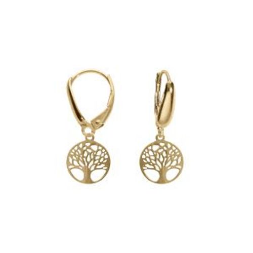Boucles D'oreilles Dormpeuse Argent Doré Arbre De Vie 10mm