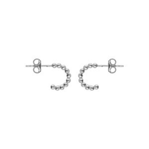 Boucles D'oreilles Tige Créoles Argent Rhodié Boules