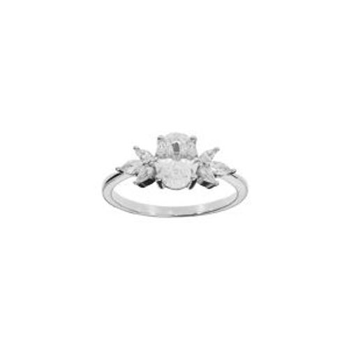 Bague Argent Rhodié Oxydes Blancs