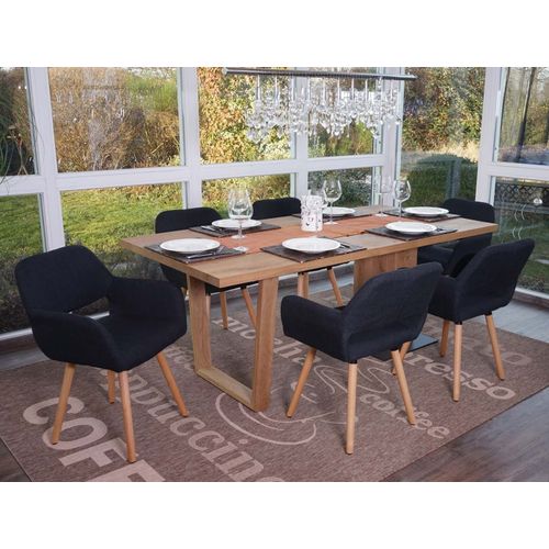 6x Chaise De Salle À Manger Altena Ii, Fauteuil, Design Rétro Des Années 50   Tissu, Noir