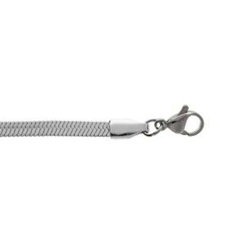 Bracelet Acier Maille Miroir 4mm En 17 + 3 Cm