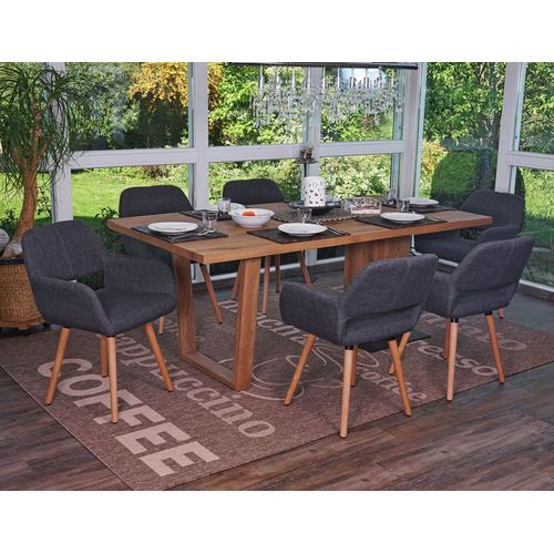 6x Chaise De Salle À Manger Altena Ii, Fauteuil, Design Rétro Des Années 50   Tissu, Gris