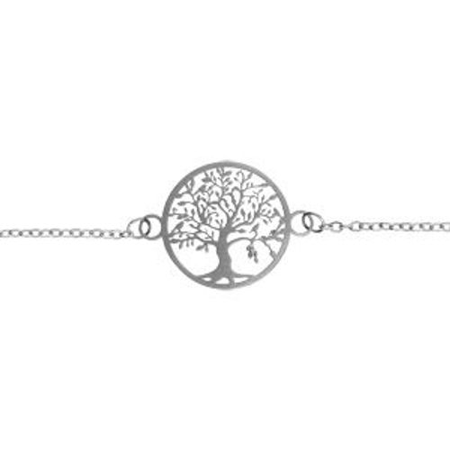 Bracelet Acier Rond Arbre De Vie Decoupe 16mm 16+3cm