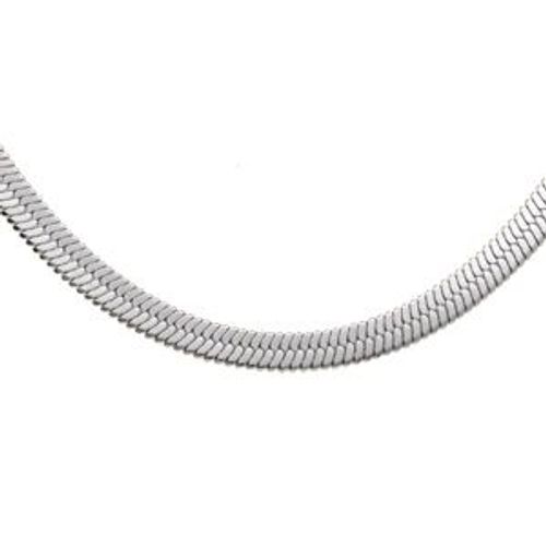 Collier Acier Maille Miroir 4mm En 40 + 3 Cm