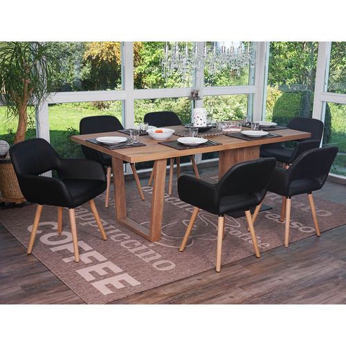 6x Chaise De Salle À Manger Altena Ii, Fauteuil, Design Rétro Des Années 50   Similicuir, Noir