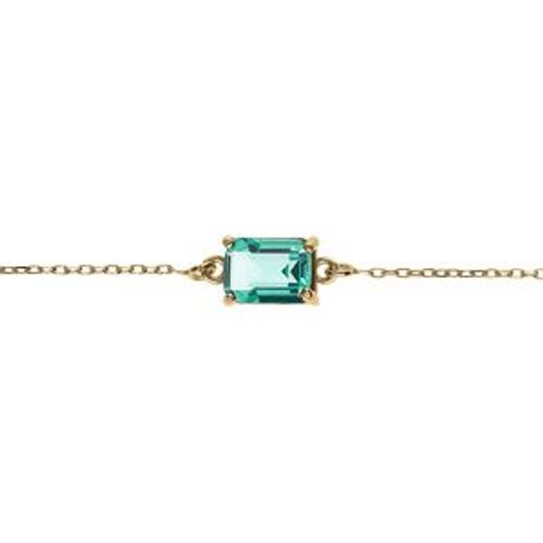 Bracelet Argent Doré Pendentif Rectangulaire Oxyde Bleu Vert 16+3cm