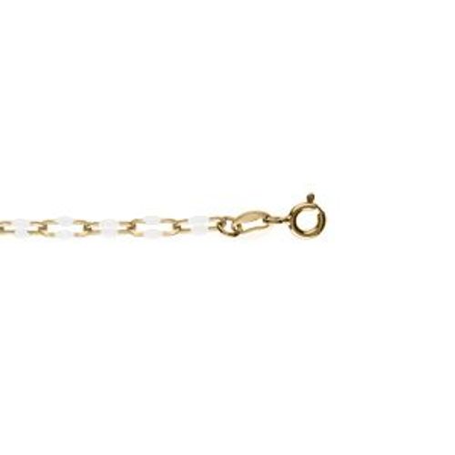 Bracelet Argent Doré Olives Résine Blanche 15+3cm