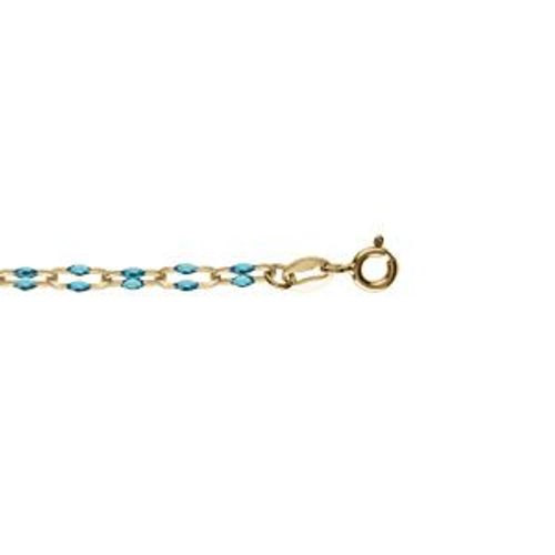 Bracelet Argent Doré Olives Résine Bleu Translucide 15+3cm