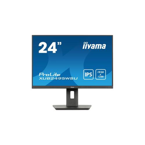 iiyama ProLite XUB2495WSU-B7 - Écran LED - 24" (24.1" visualisable) - 1920 x 1200 WUXGA @ 75 Hz - IPS - 300 cd/m² - 1000:1 - 4 ms - HDMI, DisplayPort - haut-parleurs - noir, mat