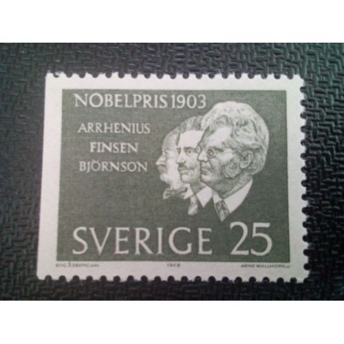 Timbre Suede Yt 512a Lauréats Du Prix Nobel 1903 1963 ( 61004 )